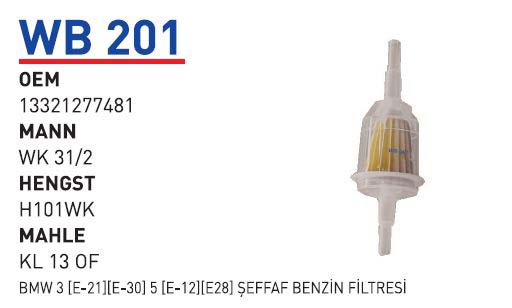 BMW 3 [E-21][E-30] 5 [E-12][E28] ŞEFFAF BENZİN FİLTRESİ